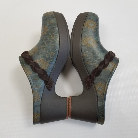 CROCS Sarah Crosslite Floral Dual Comfort Clogs Mules Heeled Shoes Size 6 - Picture 3 of 8